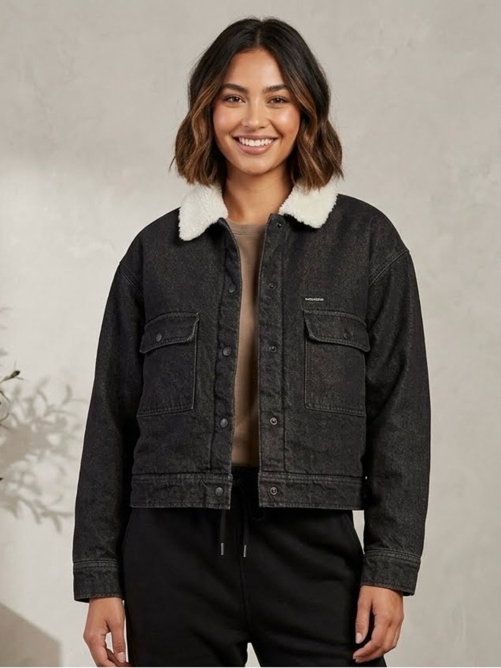Volcom Weaton Sherpa Lined Heavy Denim Jean Jacket, Size M, NWT